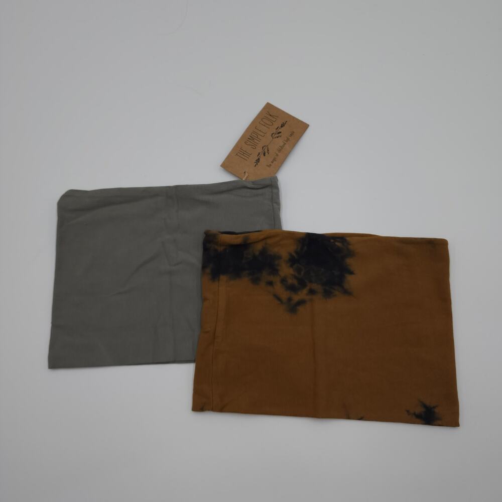 The Simple Folk Bundle of Two Infinity Scarfs in Gray Melange Tie-dye One Size
